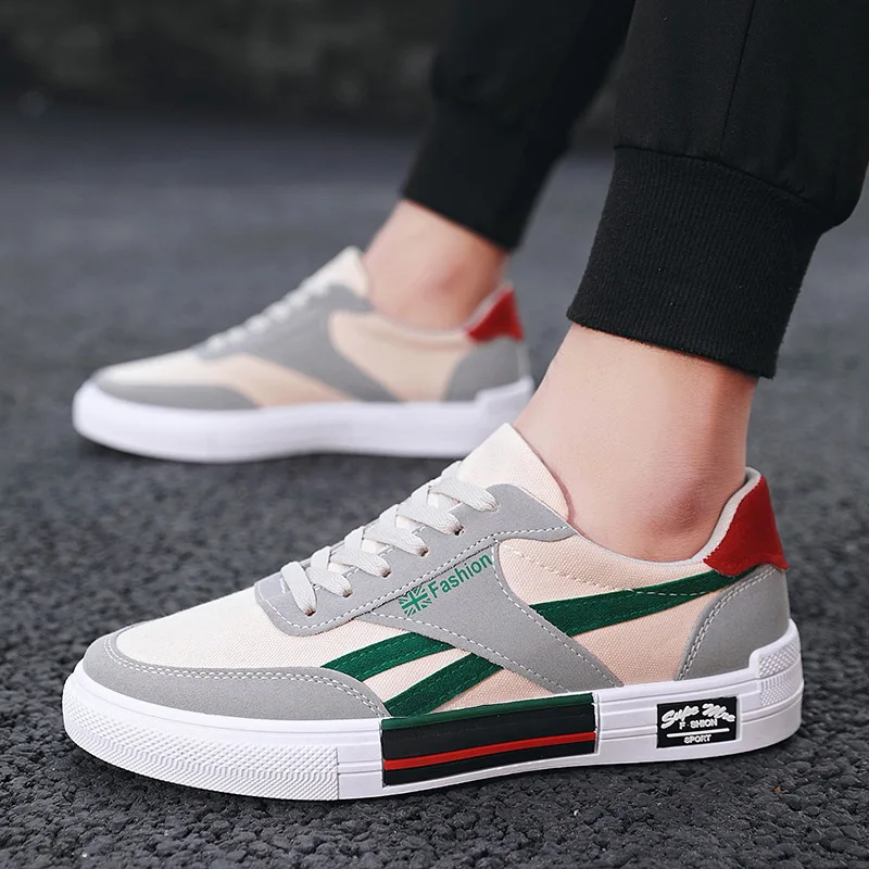 Men'sCasualCanvasShoes/зимняя теплая обувь; модная обувь на плоской подошве; уличные кроссовки; Zapatillas de hombre; удобные кроссовки с открытым носком - Цвет: green