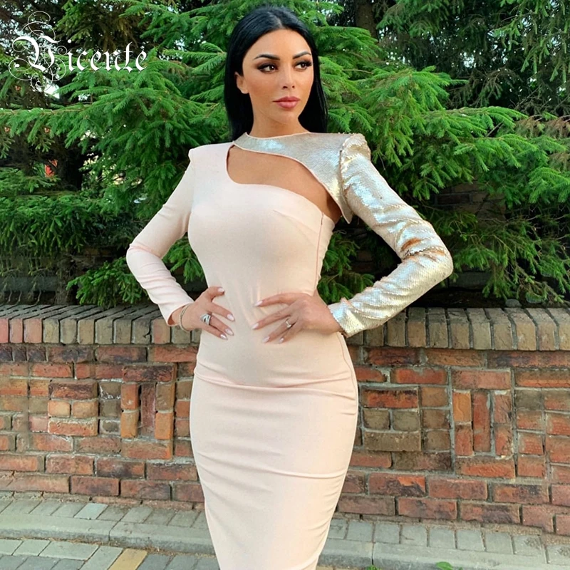 VC Бесплатная доставка рыбья чешуя пайетки Vestidos сексуальное открытое платье