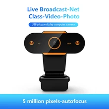 Webcam 2K/1080P/720P/480P Full HD Web Camera Built-in Microphone Rotatable USB Plug Web Cam for PC Computer Mac Laptop Desktop
