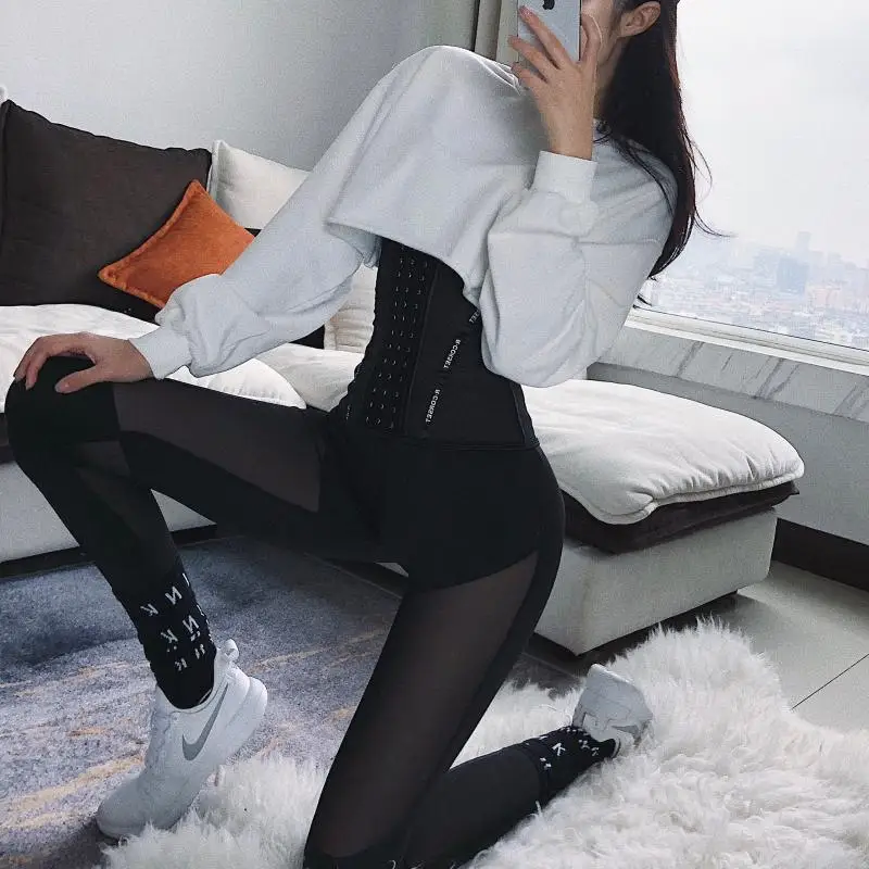 

Corset Fitness Europe And America rcorset Online Celebrity Sports Girdle Breathable Waist Support Nursing Hip Plastic Waist RA W