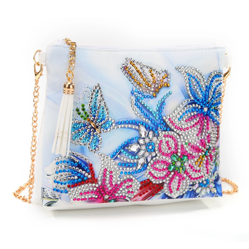 DIY бабочка цветок специальная форма алмазная картина цепь сумка на плечо кожа для женщин клатч сумка для хранения для подруги подарок - Цвет: 07
