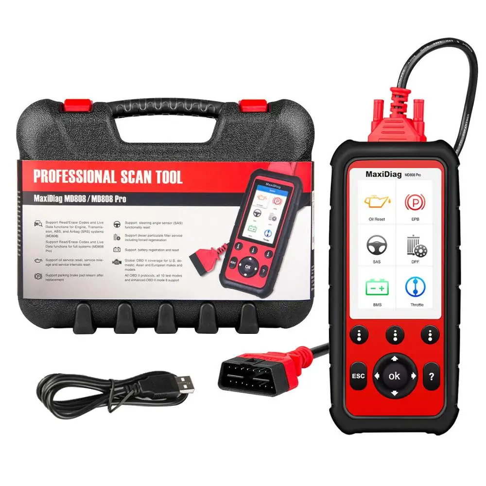 Autel MaxiDiag MD808 Pro All System OBD2 автоматический сканер диагностический инструмент OBD 2