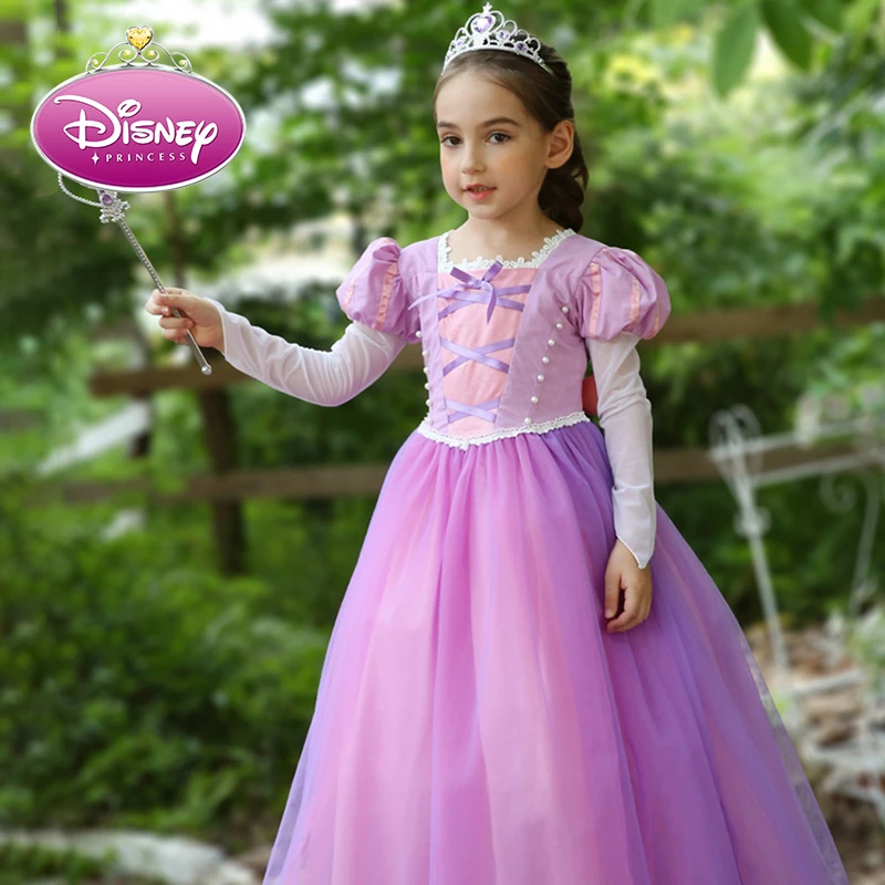 Disney vestido de princesa para niñas, vestidos para niñas, Rapunzel  enredados, Navidad, fiesta de disfraces, manga larga|Vestidos| - AliExpress