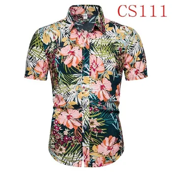 

Ropa De Hombre 2020 Summer New Fashion Men Shirt Short Sleeve Hawaii Lapel Print Casual Slim Plus Size Multicolor Men Shirts