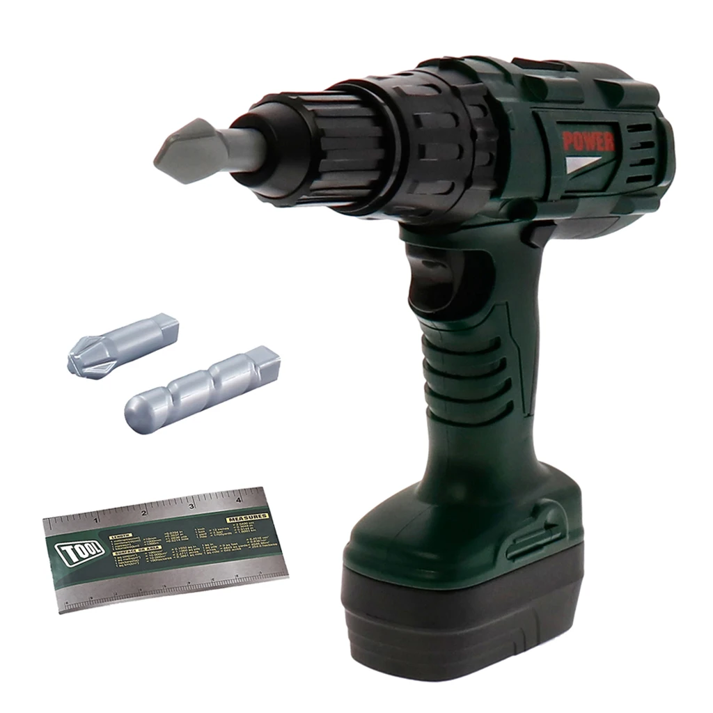 Kids Power Construction Toy Plastic Tool Drill With Sound Pretend Play 