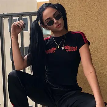 

Women Casual O-Neck Short Sleeve Print Slim Short T-Shirt Top Summer