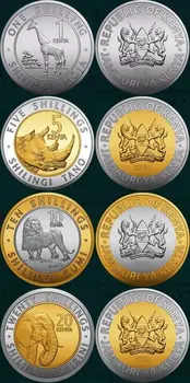 

Set 4Pcs Kenya Coins Africa 100% Real Original Coin Collection New Edition