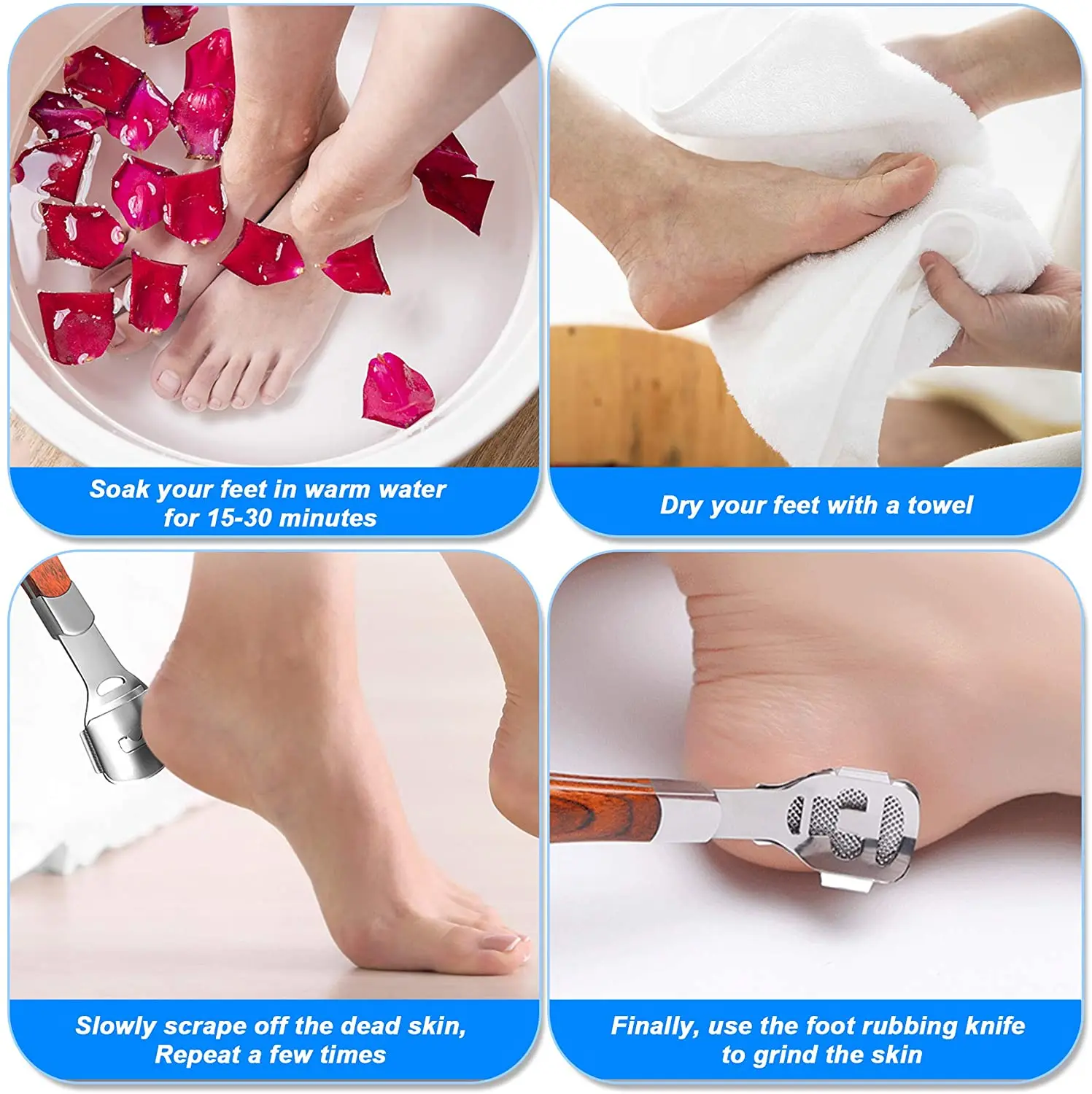 Foot Callus Shaver Hard Skin Corn Remover with 10 Blades -Black
