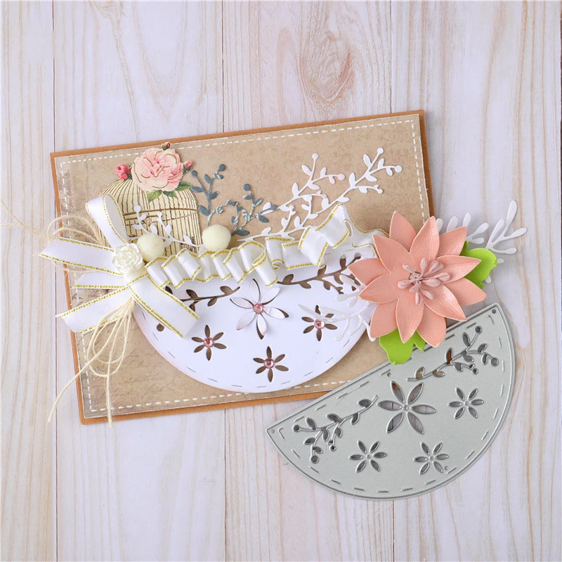 DiyArts Metal Cutting Dies Semicircle Doily Fold Card Lace Edge Window Door Scrapbook Paper Craft Album Punch Art Cutter | Дом и сад