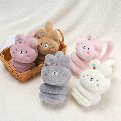 Small Fresh Cute Rabbit Earmuffs Winter Warm Soft Plush Earmuffs For Girls And Boys Lovely Portable Telescopic Ear Cover