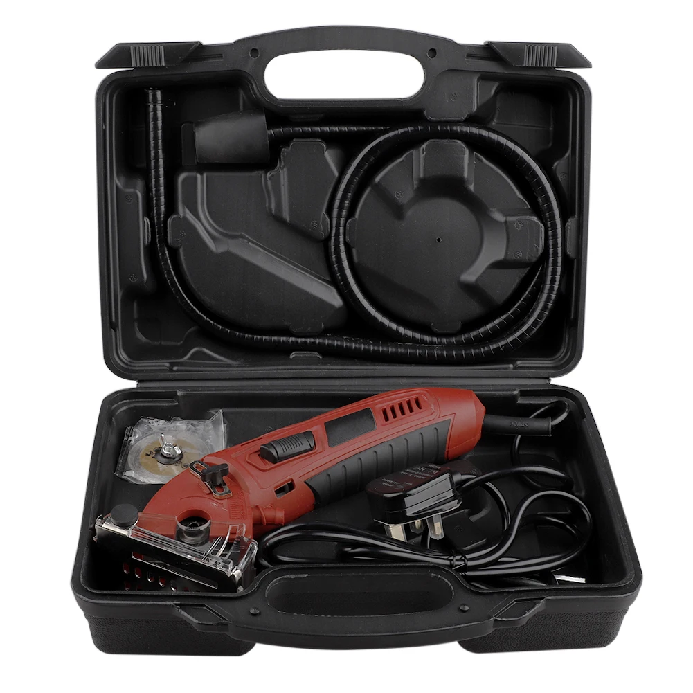 

Mini Electric Saw Circular Woodwork Saw Metal Cutter With 3pcs Blades Outdoor Camping Activity Portable Multi Power Tools Set