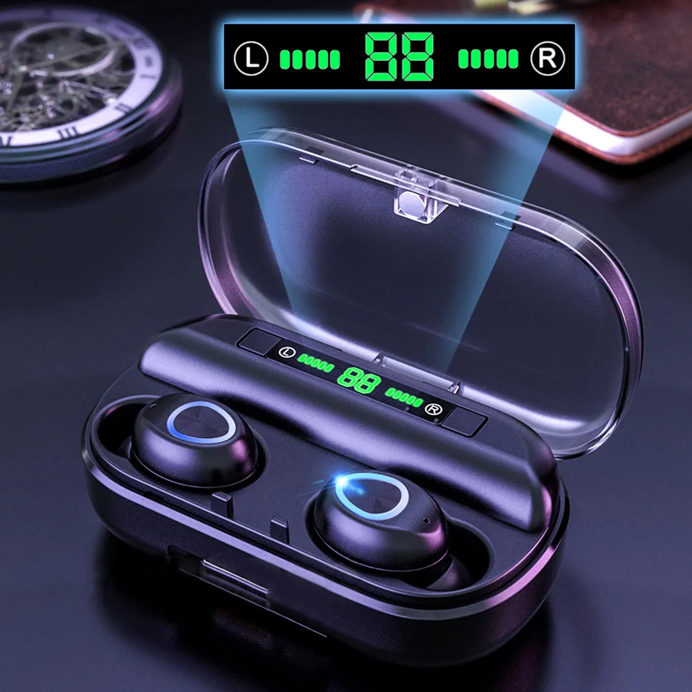 V10 Airdots TWS Bluetooth 5.0 Earphone Stereo Wireless Active Noise Cancellation With Mic Handsfree Earbuds touch Control mobile |