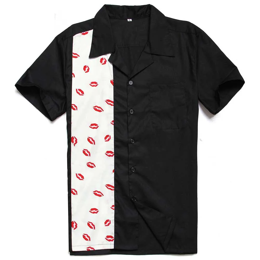 Мужская рубашка размера плюс, Японская уличная одежда, короткий рукав, красная клетчатая, рокабилли, хлопок, повседневная, боулинг, рубашки для мужчин, camisa masculina - Цвет: 3