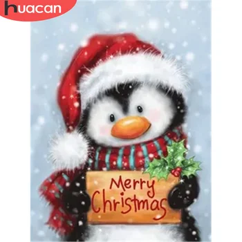 

HUACAN Diamond Embroidery Cross Stitch Animal Handicraft 5D Diamond Painting Penguin Mosaic Sale Christmas Gift