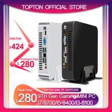 Topton DDR4 kahve gölü Mini PC Win10 Intel Core i3 8100 dört çekirdekli 4 konuları 3.6GHz Intel UHD 630 oyun bilgisayarı 4K HDMI WIFI