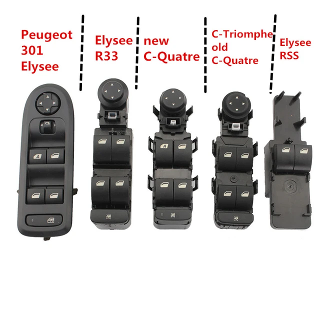 Interrupteur de commande de vitre électrique, pour Peugeot 301, 09-13,  Elysee c-quatre c-triomphe