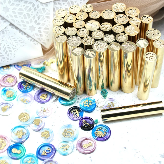 12mm金属シーリングスタンプ,ワックススタンプ,真ちゅう製の動物を