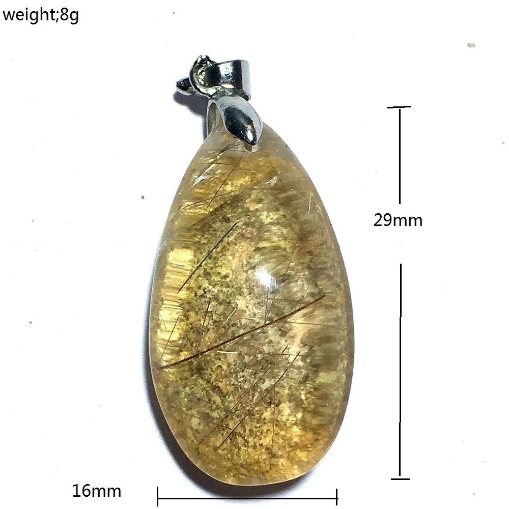 Природное золото рутиловый кварц кристалл кулон - Цвет: 156