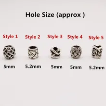 5 шт./упак. разных 5 видов стилей, подвязанные лентой, с объемной волной, бороды, дредлоки, для увеличения объема, бусины кольца трубки около 5-5,2 мм Внутреннее отверстие ювелирные изделия