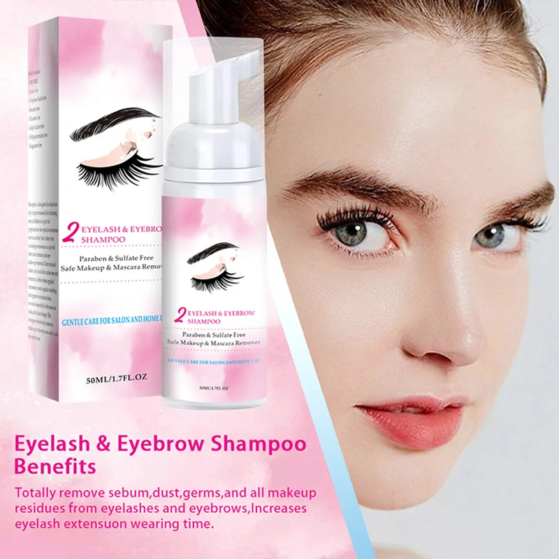 

2in1 Eyelash Mousse Cleaning Foam Eyelash Extensions Cleaner No Stimulating Shampoo FRE-Drop
