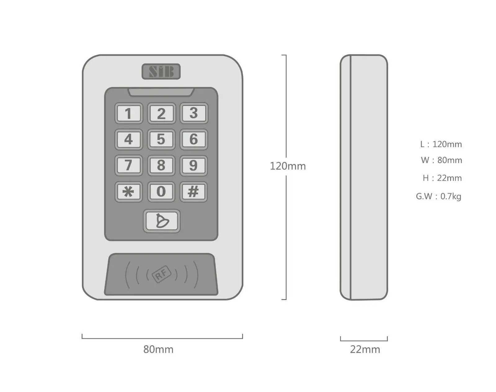 CC2-EM Водонепроницаемая клавиатура Anti-passback EM ID Бесконтактная карта Автономный контроль доступа - Цвет: CC2-EM