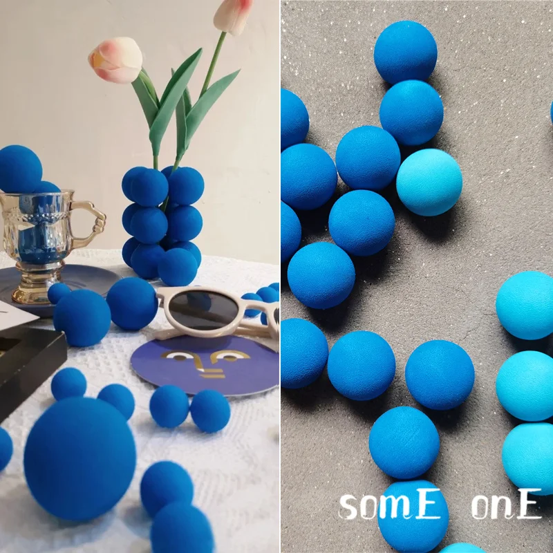 

40mm Solid Sponge Balls Klein Blue and Light blue DIY Dolls Decor Painting Photo Props Wedding Party Decor Creative Handmade