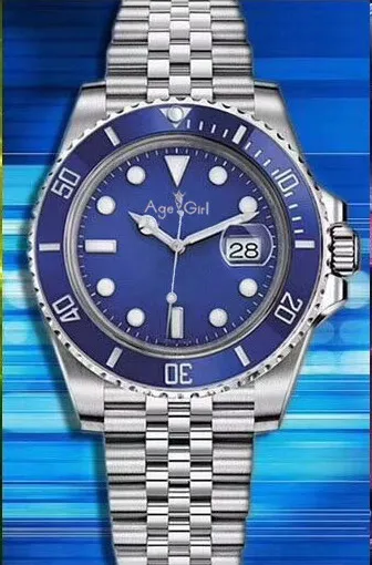 

Luxury Brand New Men Automatic Mechanical Watches Black Green Ceramic Bezel Stainless Steel Sapphire Glass Watch Waterproof AAA+