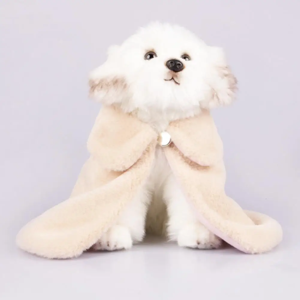 Soft Pet Cape Buckle Closure Keeping Warmth Skin Friendly Dogs Cloak Coat Pet Small Animals Dogs Cats Supplies Winter Clothes
