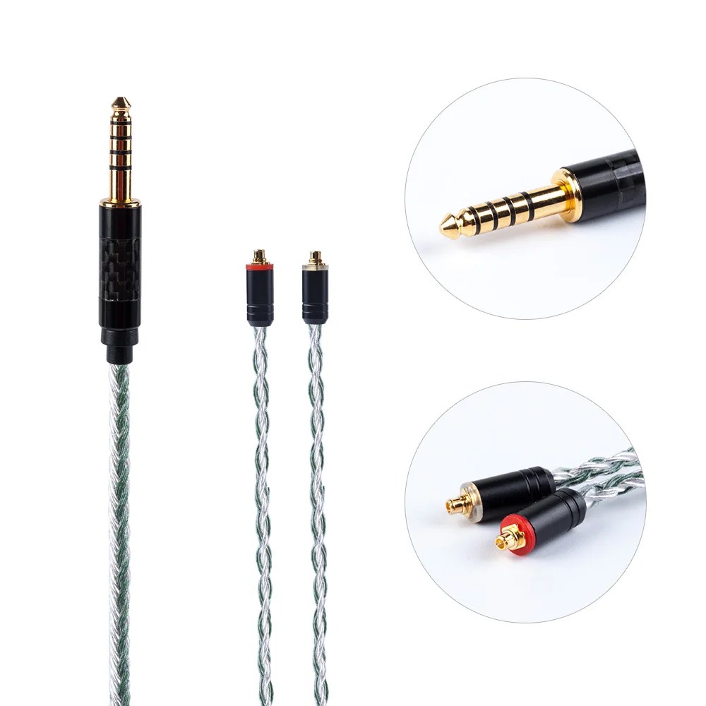 HiFiHear 16 Core посеребренный балансный кабель 2,5/3,5/4,4 мм с MMCX/2pin/QDC разъем для ZS10 Pro AS10 CCA C12 BLON BL-03 - Цвет: MMCX 4.4mm