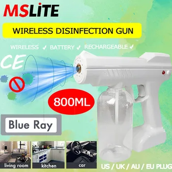 

novedades 2020 nano disinfection spray gun blue ray nano wireless battery gun nozzle large capacity humidifier home air clean