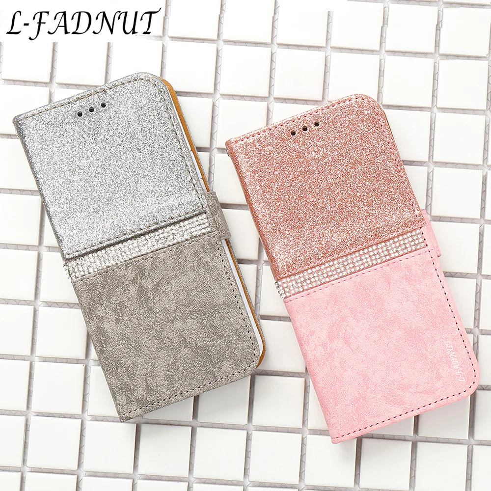 

L-FADNUT For Huawei P20 P30 Mate 20 Lite Pro Case Luxury Bling Flip Wallet Leather Holder Cover For Huawei P10 P9 P8 Lite 2017
