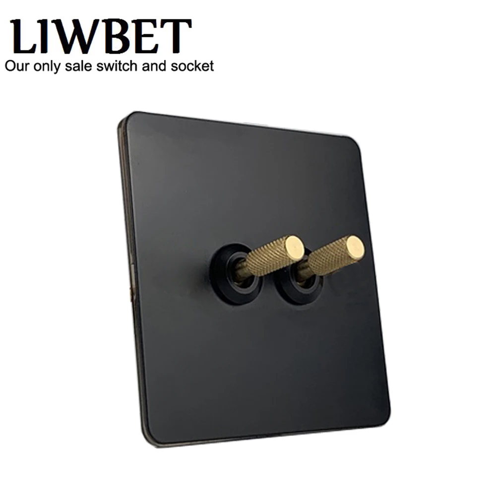 LIWBET черный двухканальный настенный выключатель и светильник из нержавеющей