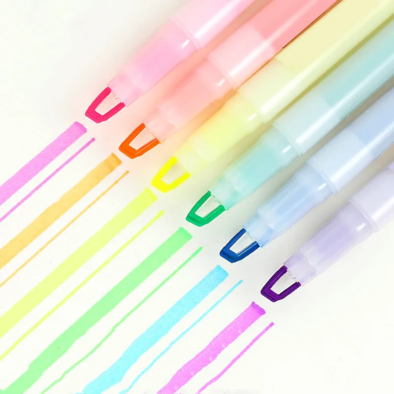 

1PC Crystal Double Head Highlighters Candy Color 4 Colors Drawing Marker Pens Promotional Gift Stationery Free Shipping