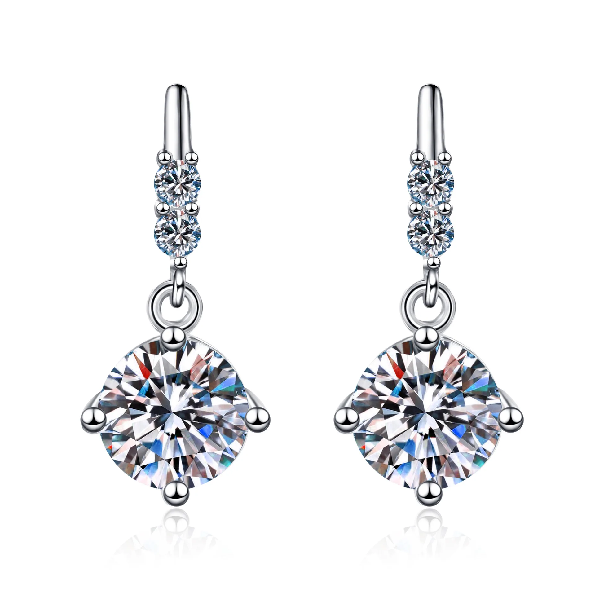 925 Sterling Silver Earrings 100% GRA Moissanite Diamonds Gemstone Wedding Enagement Dangle Ear Hook Earrings Fine Jewelry 