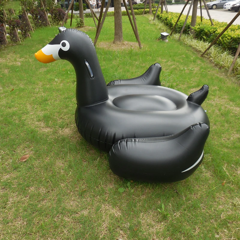 150cm-Adult-Child-Inflatable-Black-Swan-Pool-Inflatable-Ride-on-Duck-Toys-Swimming-Floats-Water-Beach