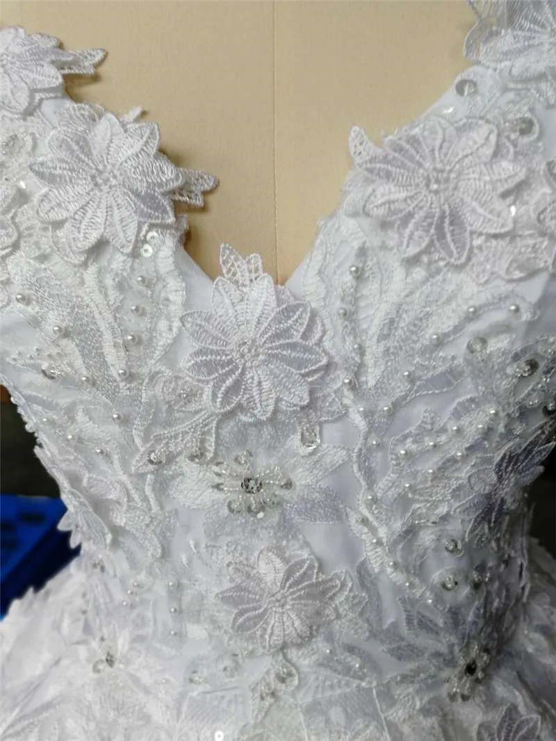Vestidos De Novia роскошное бальное платье кружевное романтичное свадебное платье с оборками свадебные платья для невесты