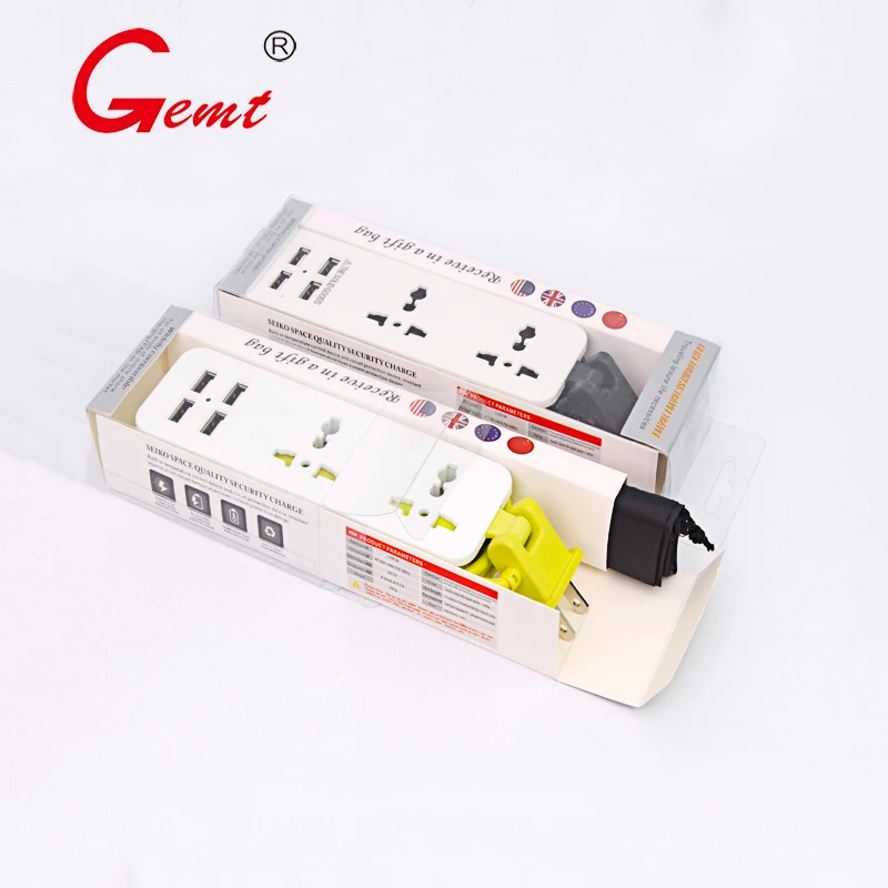 Univeral Portable Power Strip US Plug with 4 USB Port QC2.2 Interface Extension Socket Plug with Universal EU UK AU Adapter Univeral Portable Power Strip US Plug with 4 USB Port QC2.2 Interface Extension Socket Plug with Universal EU UK AU Adapter