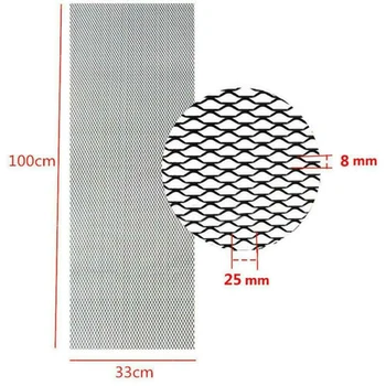 

25mm*8mm Mesh Grille Car Black Diamond Aluminum Alloy Flexible Durable