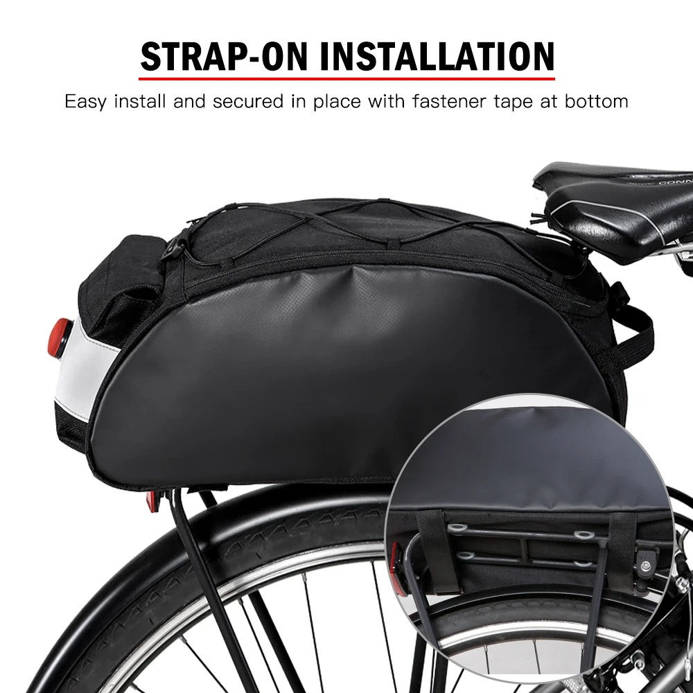 Flash Deal 10L Bike Rack Bag Waterproof Cycling Bike Rear Seat Cargo Bag Bike Trunk Pack Shoulder Carry Bag with Taillight 0 Flash Deal 10L Bike Rack Bag Waterproof Cycling Bike Rear Seat Cargo Bag Bike Trunk Pack Shoulder Carry Bag with Taillight 0