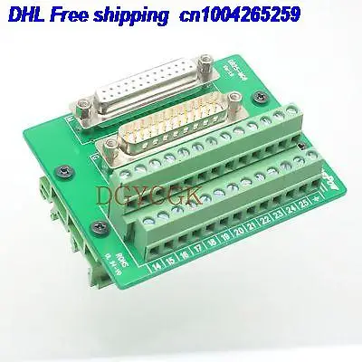 

DHL 20pcs DB25 D-SUB male female adapter connector header Terminal Breakout Rail DIN 35mm connector 22-ct