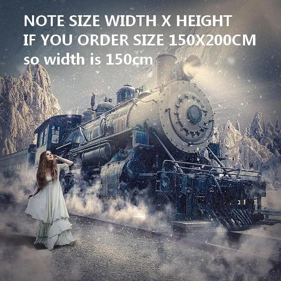 Виниловый тканевый фон Polar Express train mountain snow model Railway высокого качества с