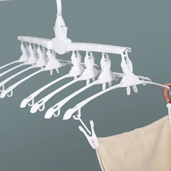 

Plastic Hanger Seamless Storage Household Multifunctional Plastic Drying Magic Rack Dormitory Folding