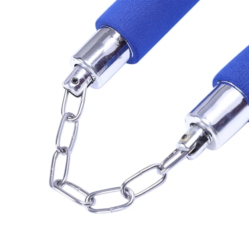 1х синий Nunchakus Тхэквондо Кунг-фу Nunchucks боевое искусство тренировочные оружие мягкий фитнес для обучение для начинающих тренировки