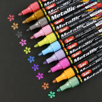 

4/8/15/20 pcs acrylic metal colors marker set for DIY black card album hand book painting student art pen