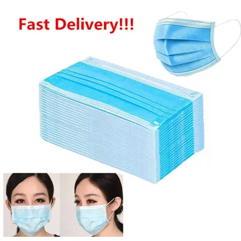 

Hot Sale 3 layer mask Face Mouth Masks Non Woven Disposable Anti-Dust Masks Earloops Masks 10/100/200pcs