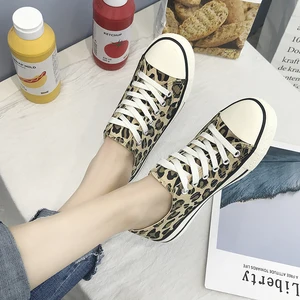 Women's Spring Leopard Canvas Shoes Women' Shoes Wild Middle Casual Light Board Shoes Sneakers Single Shoes zapatillas mujerD545