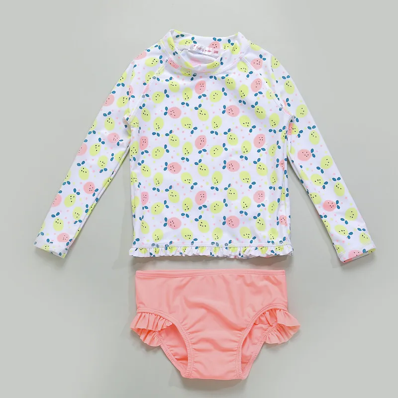 

Export Europe And America Brand Baby Split Type Swimwear Girls Baby Long Sleeve Sun-resistant Swimsuit Cute Printed Korean-style