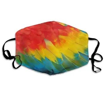 

Mouth Mask Fantastic Parrot Feather Print Masks - Breathable Adjustable Windproof Mouth-Muffle, Camping Running for Women and