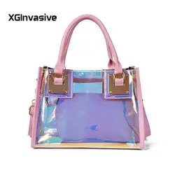 2019 новые женские сумки модный набор сумок тренд Женская плечевая Корейская сумка Версия Лазерная сумка Бесплатная доставка