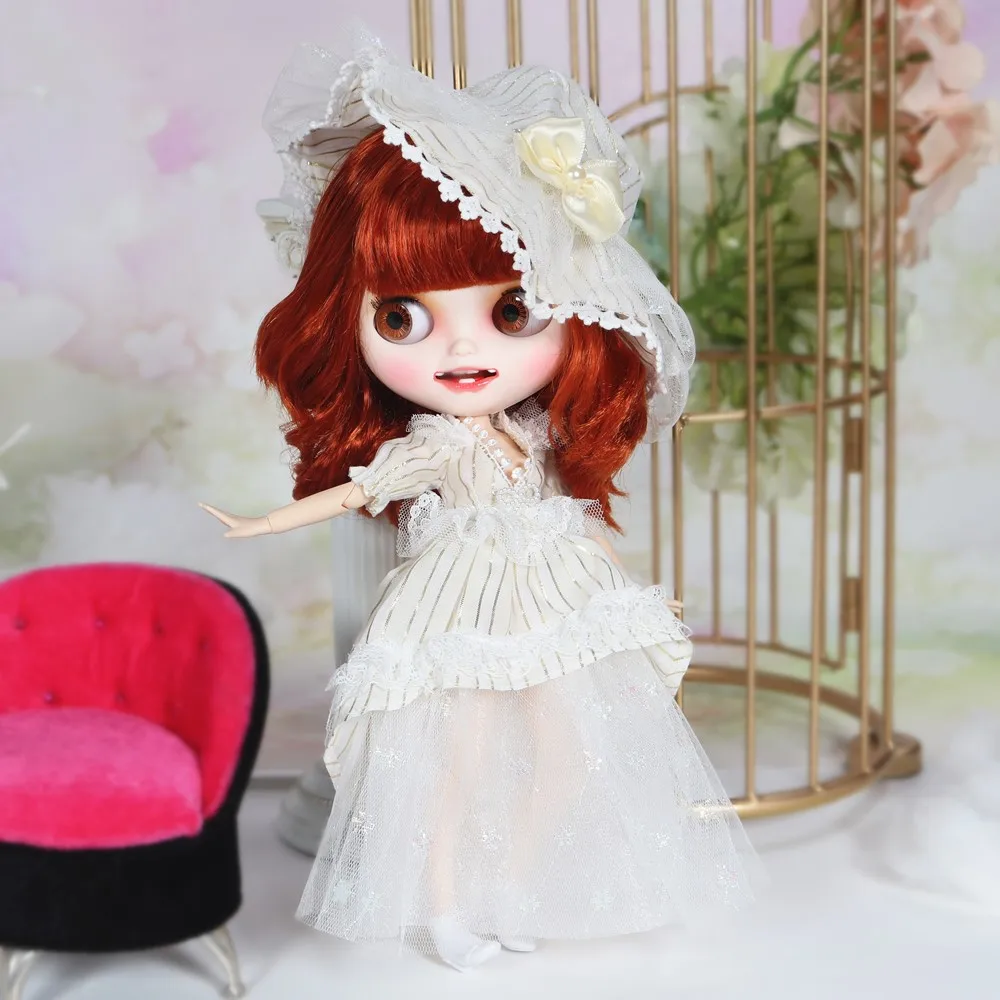 ICY Blyth кукла с нарядами Smilling ртом резные губы матовое лицо сустава тела 1/6 bjd, licca, pullip